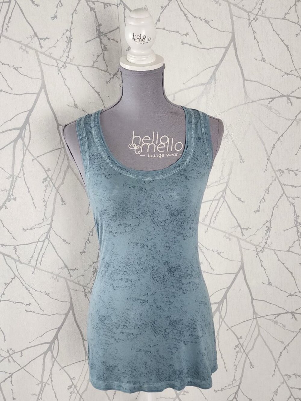 Nomads Mint Green Speckle Hemp Tencel Stretch Racerback Tank